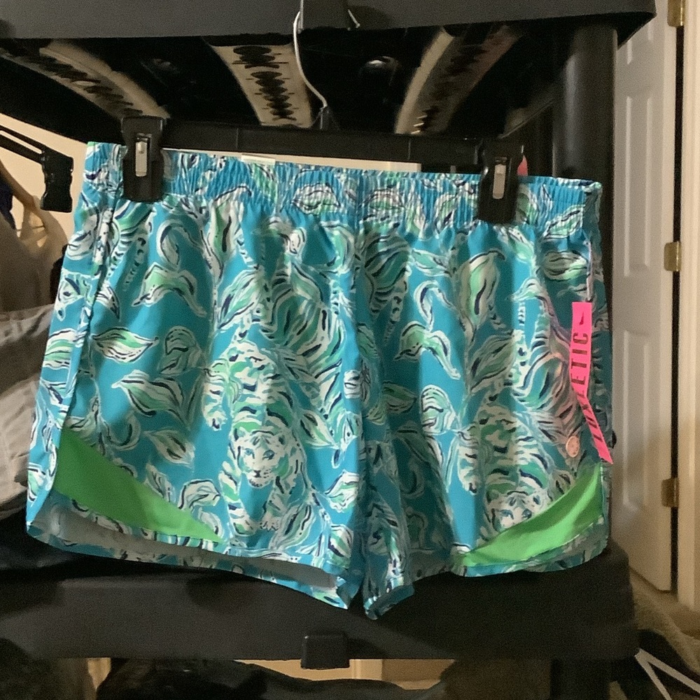 Lilly Pulitzer Turquoise and‎ Lime Athletic Shorts, LUXLETIC